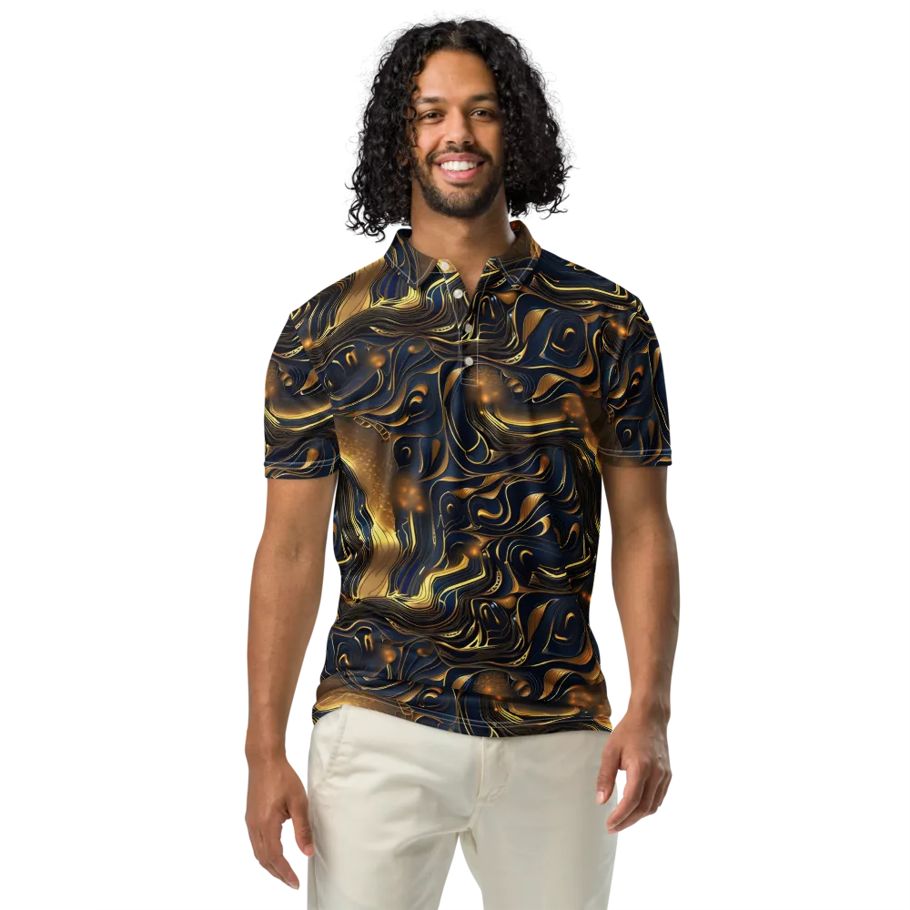 Midnight Molten on Men's Slim Fit Polo Shirt — Front