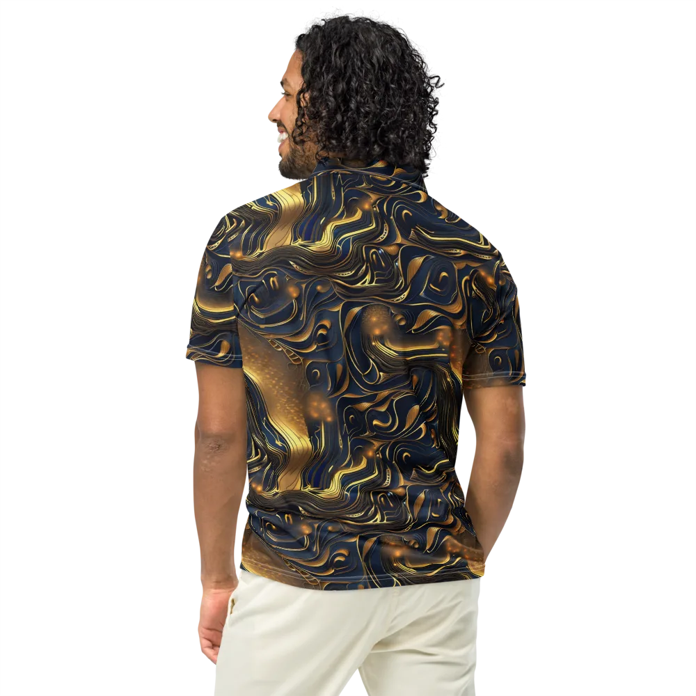 Midnight Molten on Men's Slim Fit Polo Shirt — Back