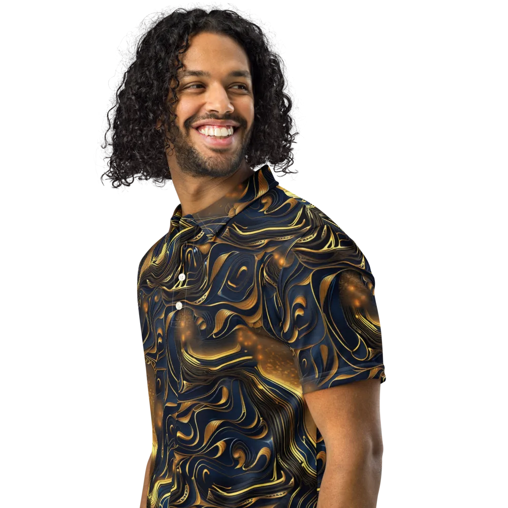 Midnight Molten on Men's Slim Fit Polo Shirt — Left Front