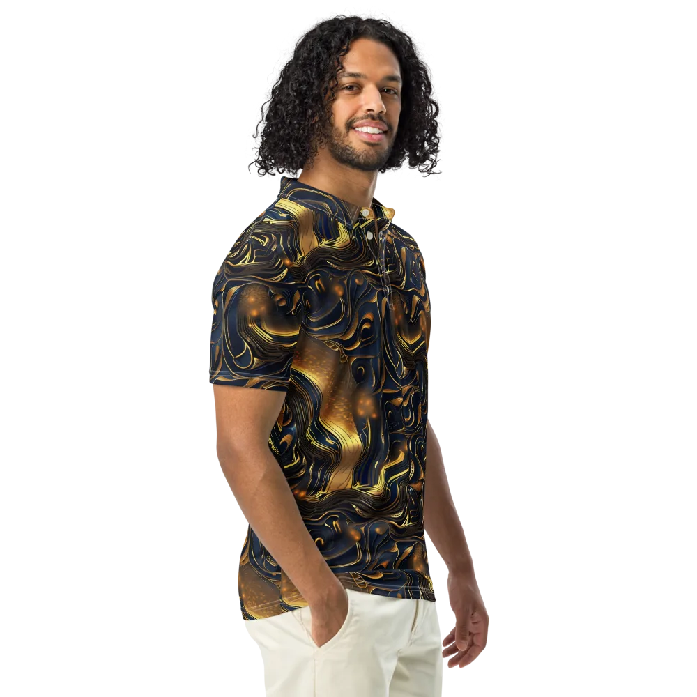 Midnight Molten on Men's Slim Fit Polo Shirt — Right Front