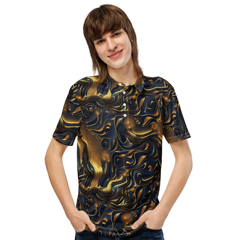 Midnight Molten on Men's Slim Fit Polo Shirt — Front