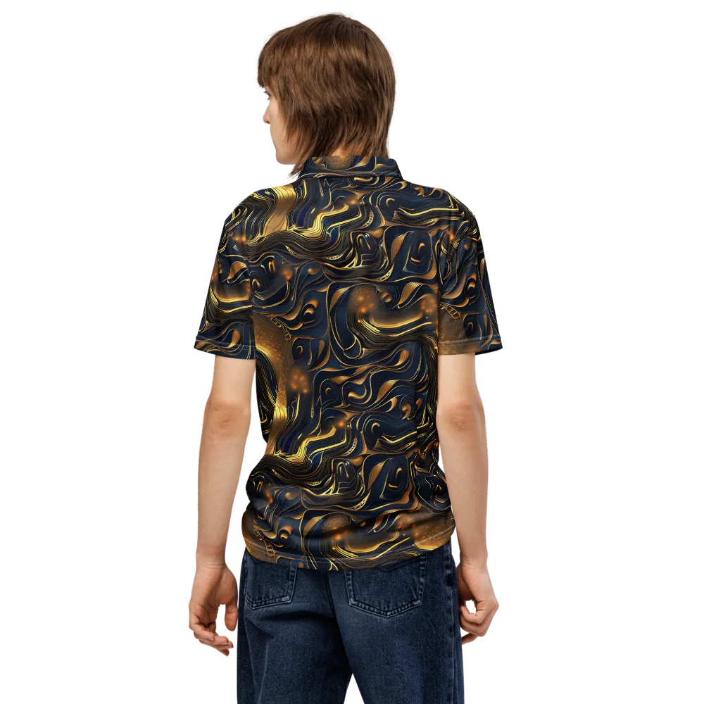 Midnight Molten on Men's Slim Fit Polo Shirt — Back
