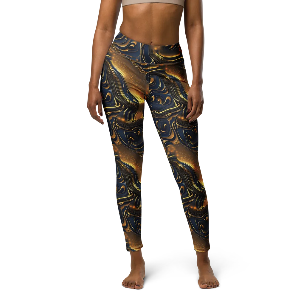 Midnight Molten on Yoga Leggings — Front