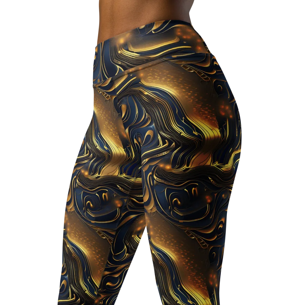 Midnight Molten on Yoga Leggings — Left Front