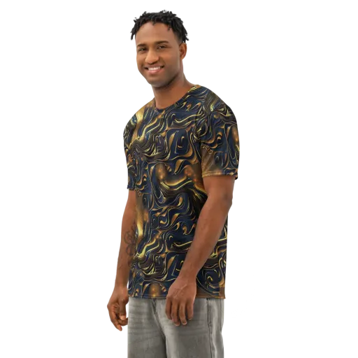 Midnight Molten on a Men's Cotton Crew Neck T-Shirt