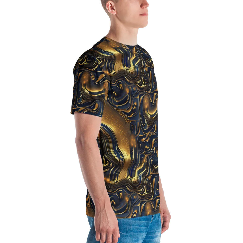 Midnight Molten on Men's Crew Neck T-Shirt — Right