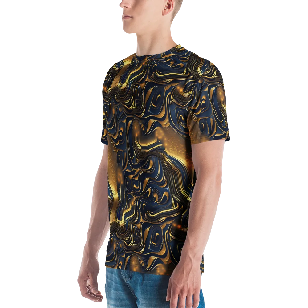 Midnight Molten on Men's Crew Neck T-Shirt — Left