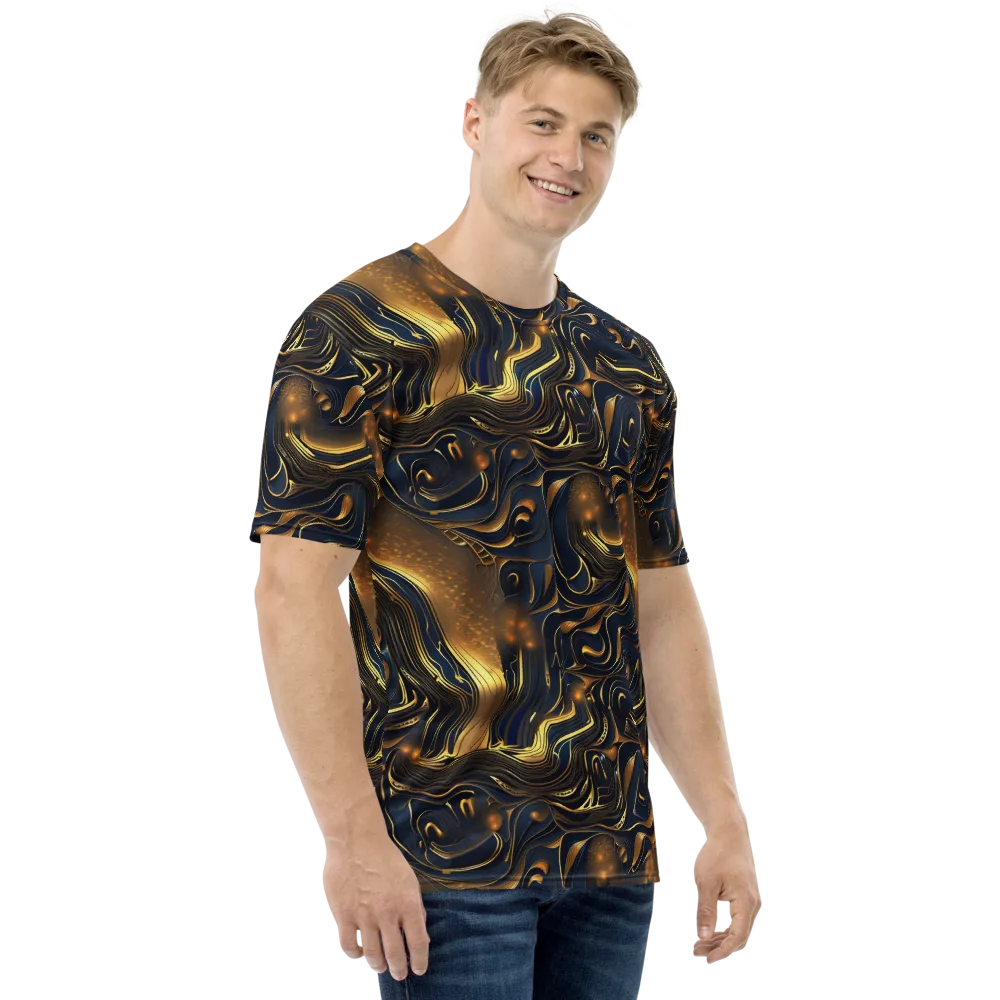 Midnight Molten on Men's Crew Neck T-Shirt — Right