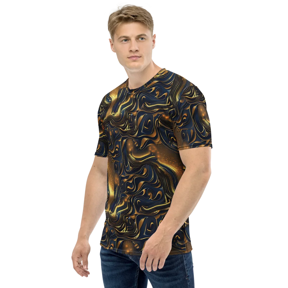 Midnight Molten on Men's Crew Neck T-Shirt — Left