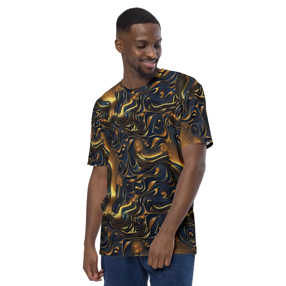 Midnight Molten on Men's Crew Neck T-Shirt — Left