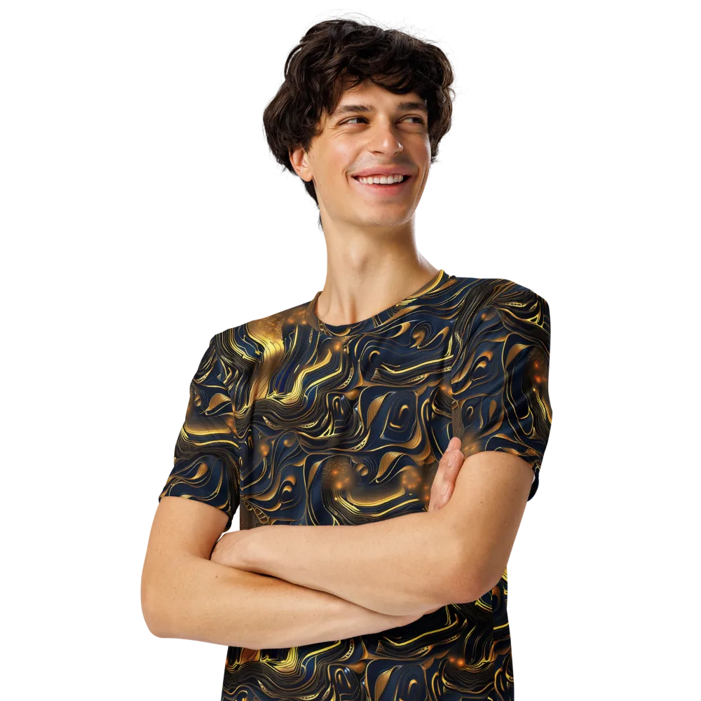 Midnight Molten on Men's Crew Neck T-Shirt — Left Front