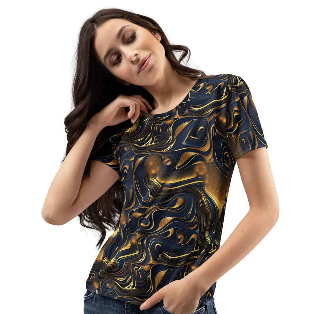 Midnight Molten on Women's Crew Neck T-Shirt — Left Front