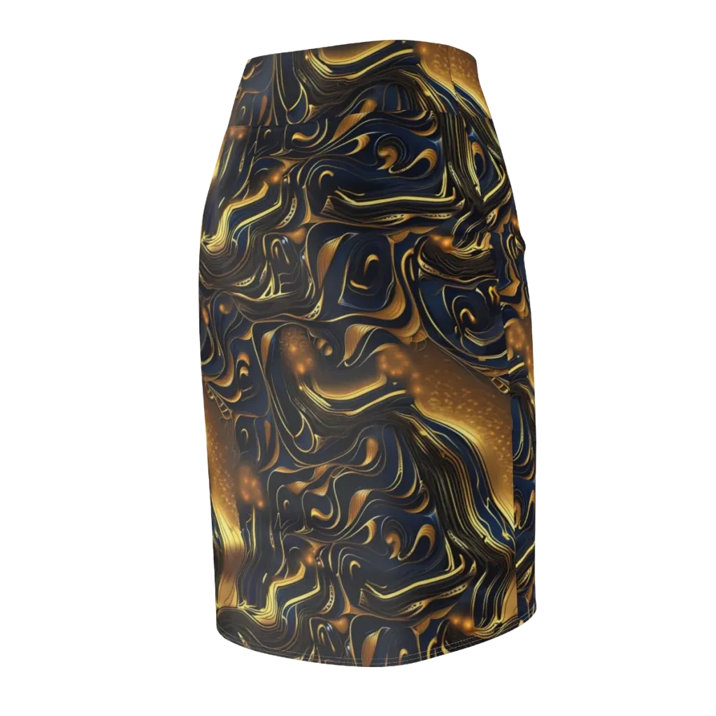 Midnight Molten on Pencil Skirt — Back Side