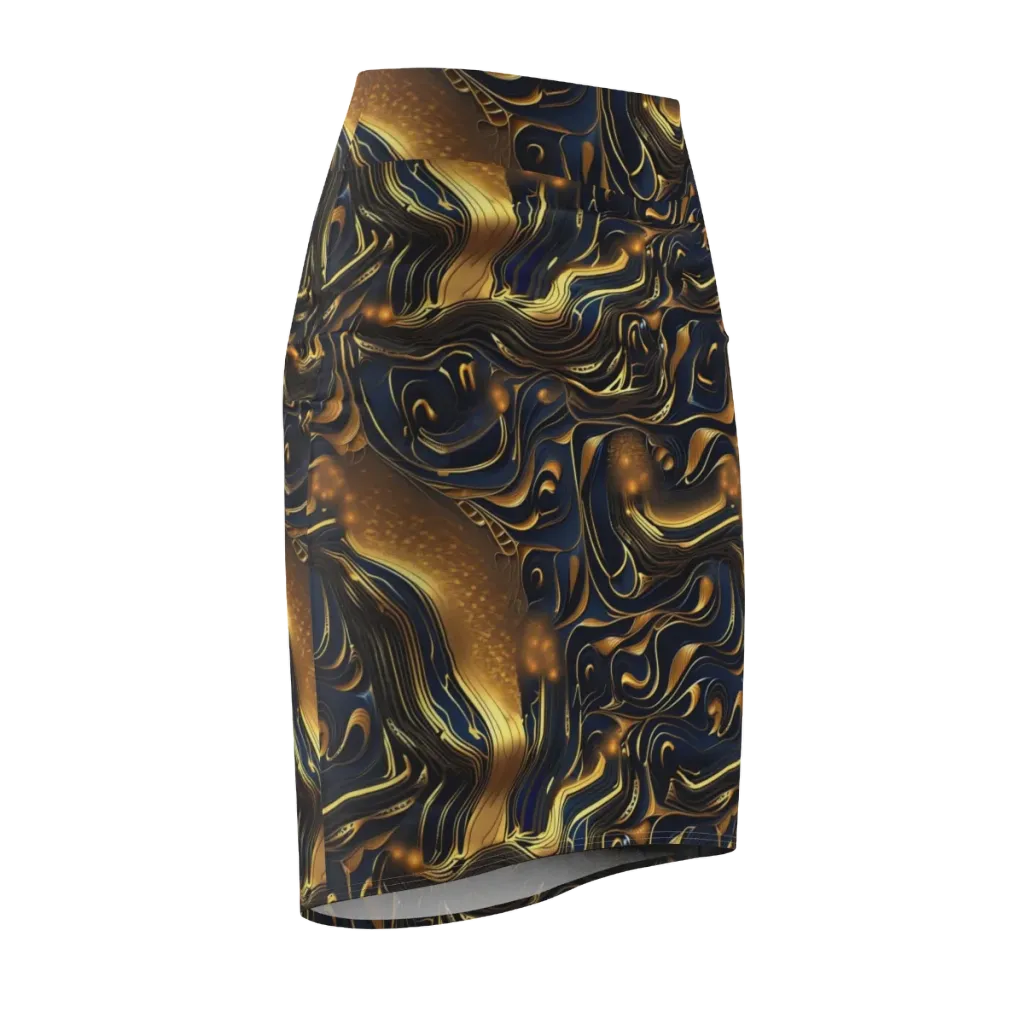 Midnight Molten on Pencil Skirt — Front Side