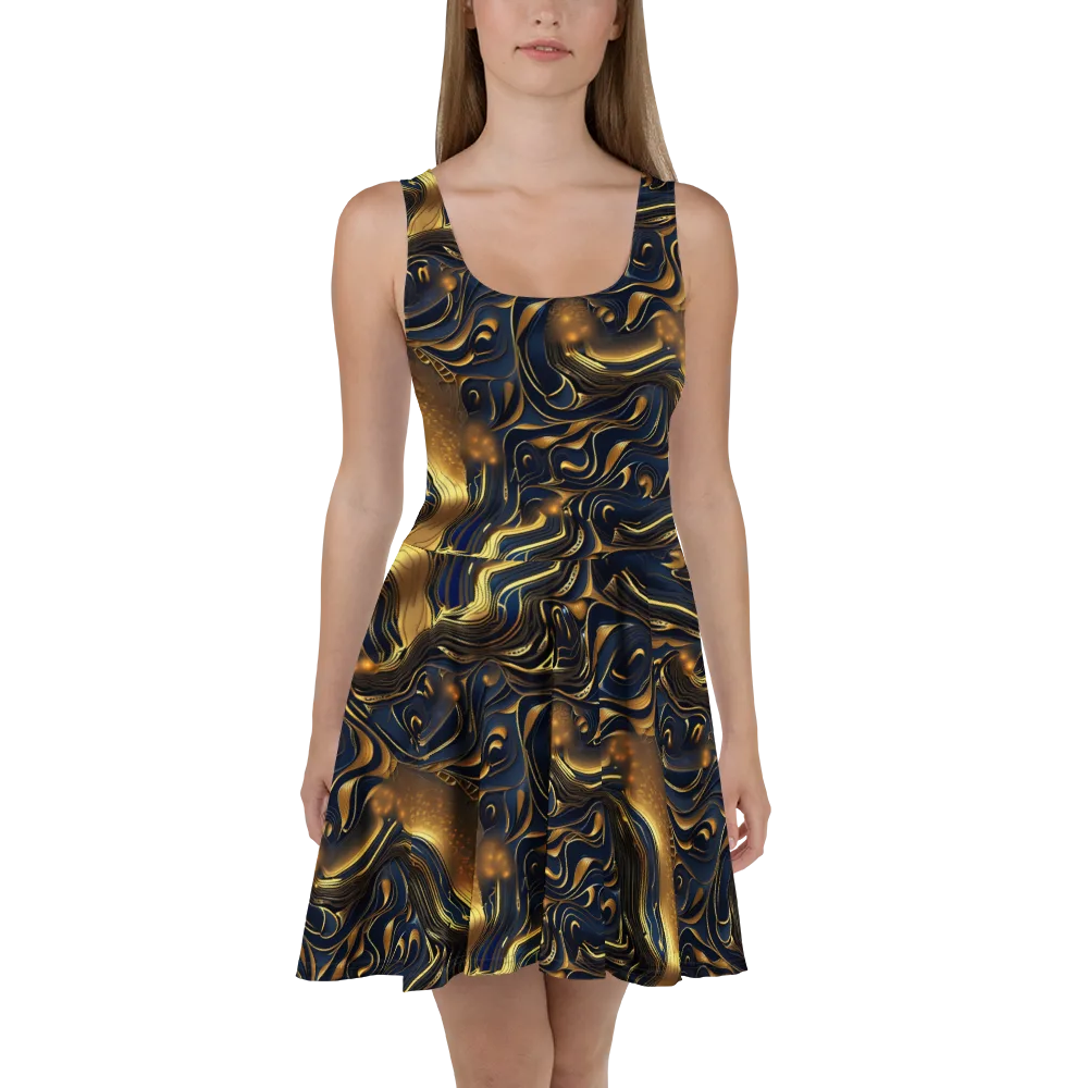 Midnight Molten on Skater Dress — Front