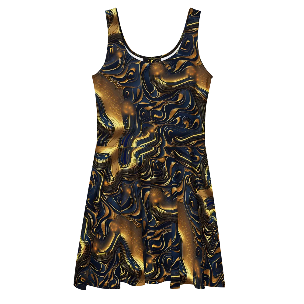 Midnight Molten on Skater Dress — Front
