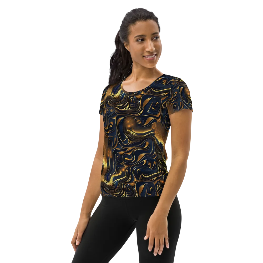 Midnight Molten on Women's Athletic T-Shirt — Left