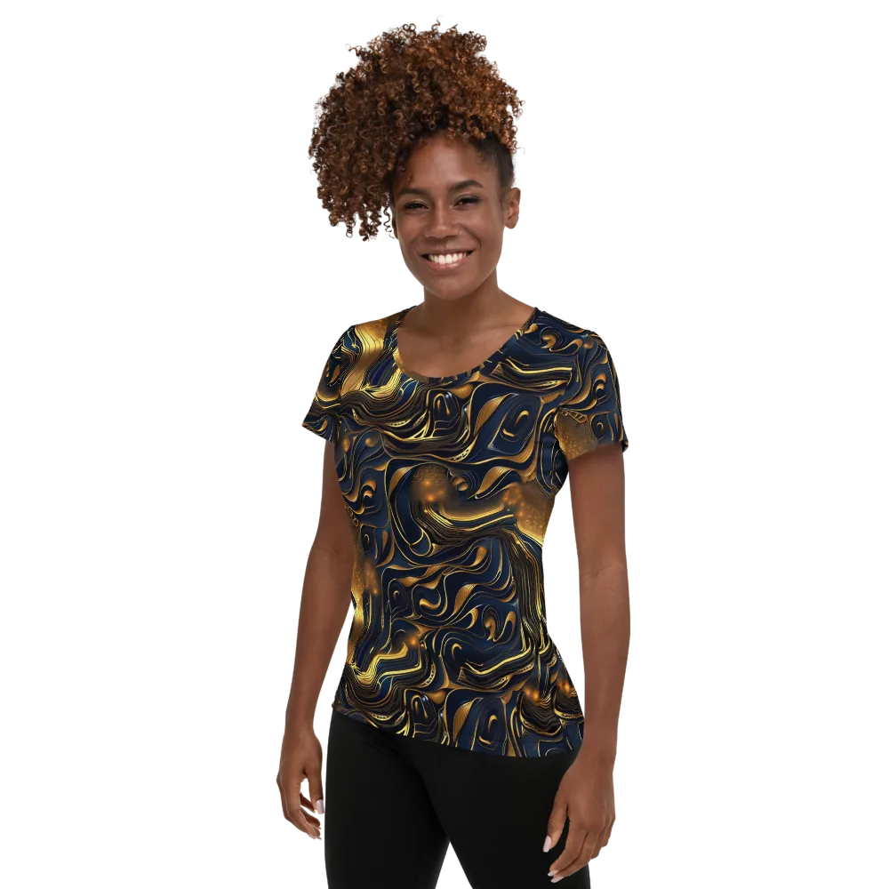 Midnight Molten on Women's Athletic T-Shirt — Left