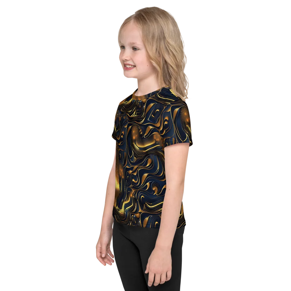 Midnight Molten on Kids Crew Neck T-Shirt — Left