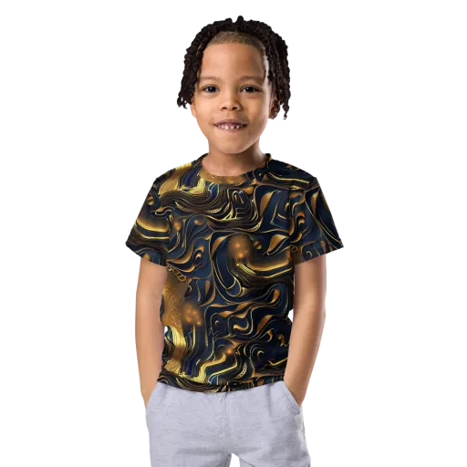 Midnight Molten on a Kids Crew Neck T-Shirt