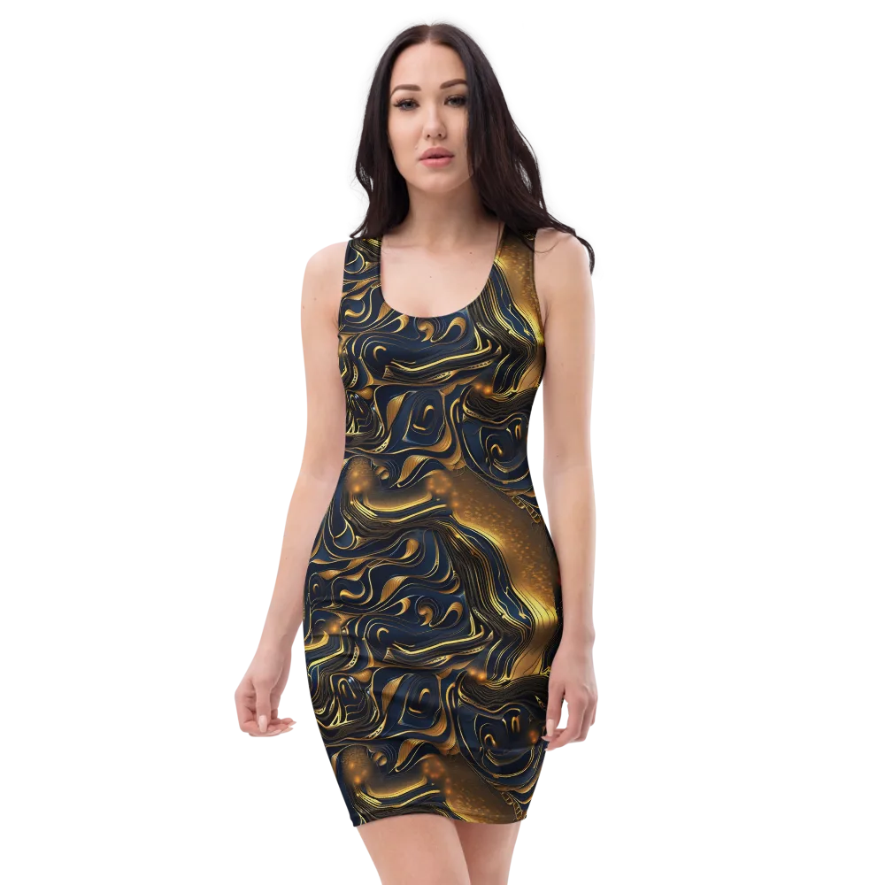Midnight Molten on Bodycon Dress — Front
