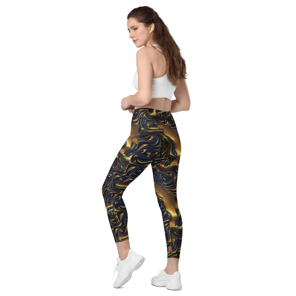 Midnight Molten on Leggings with Pockets — Left Back