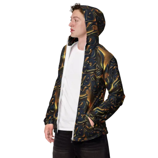 Midnight Molten on a Men's Windbreaker
