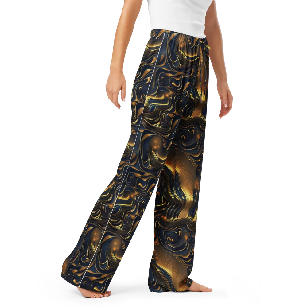Midnight Molten on Women's Pajama Pants — Right Front
