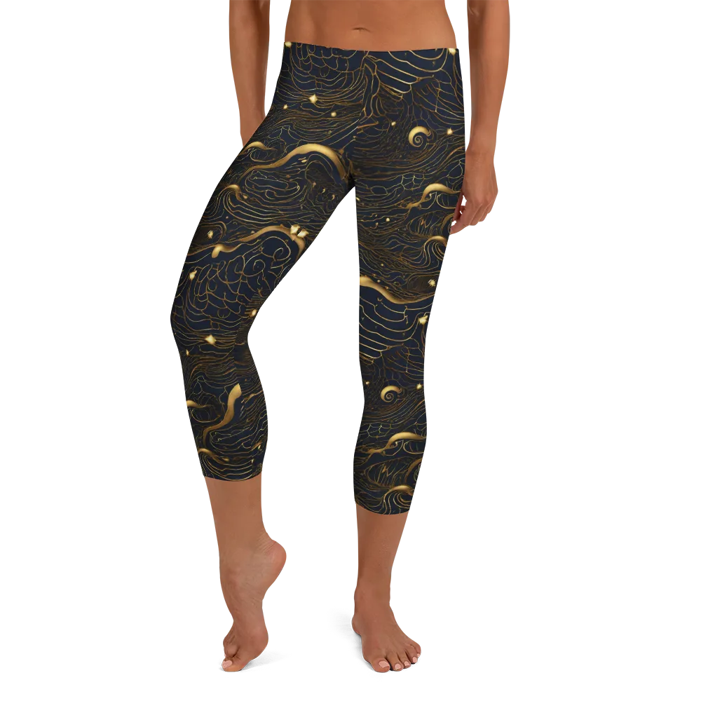 Midnight Alchemy on Capri Leggings — Front