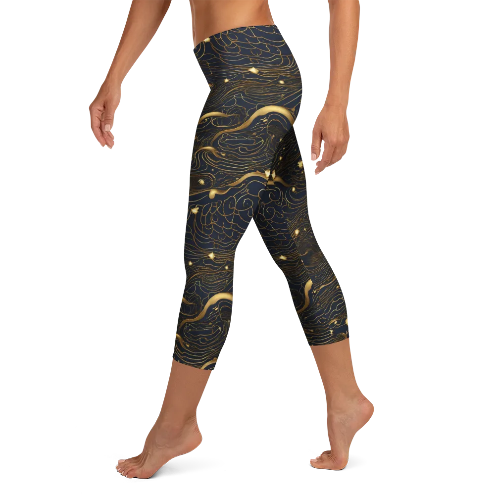 Midnight Alchemy on Capri Leggings — Left