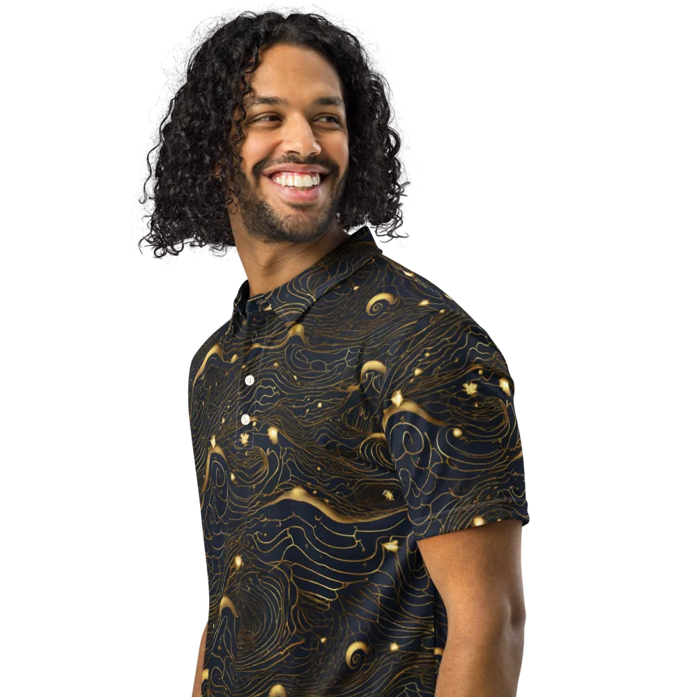 Midnight Alchemy on Men's Slim Fit Polo Shirt — Left Front