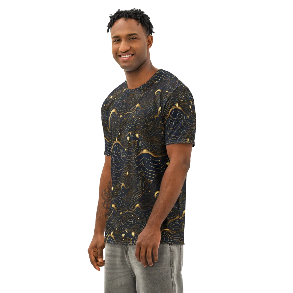 Midnight Alchemy on Men's Cotton Crew Neck T-Shirt — Left Front