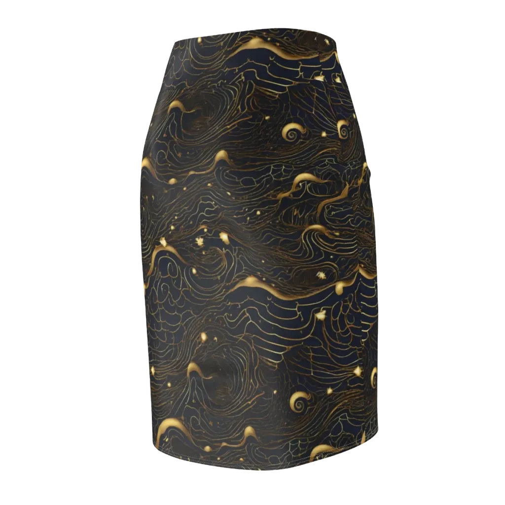 Midnight Alchemy on Pencil Skirt — Back Side