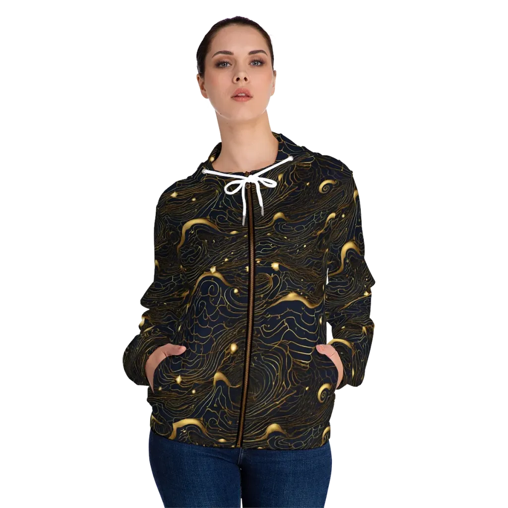 Midnight Alchemy on Women's Full-Zip Hoodie — Front On Person