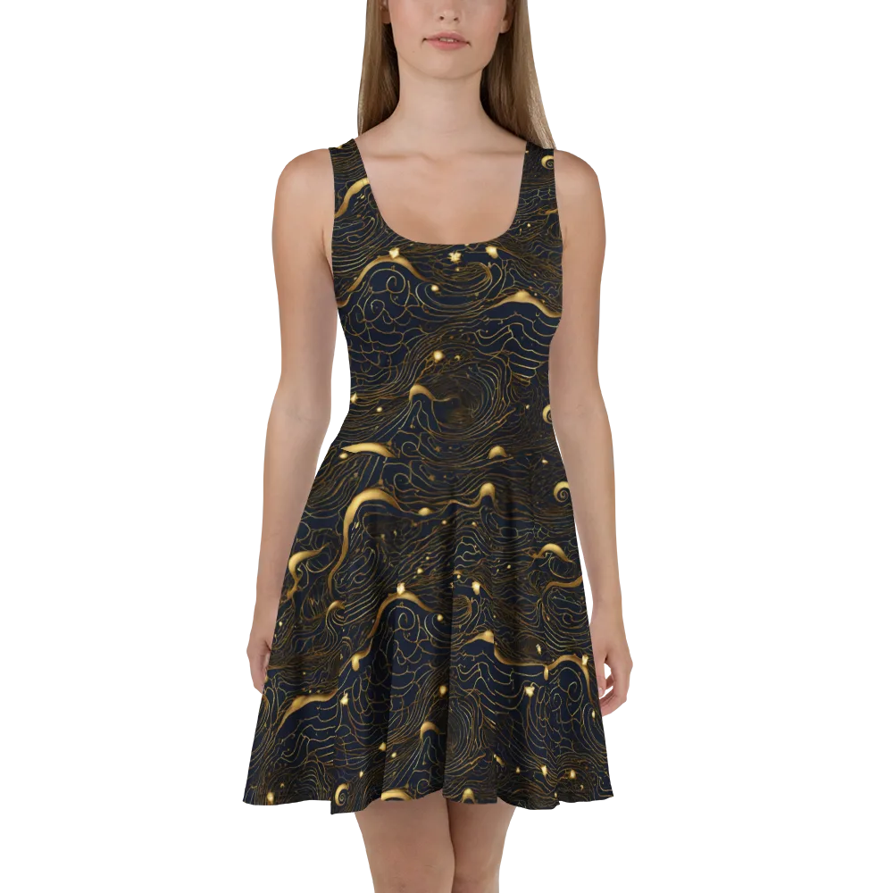 Midnight Alchemy on Skater Dress — Front