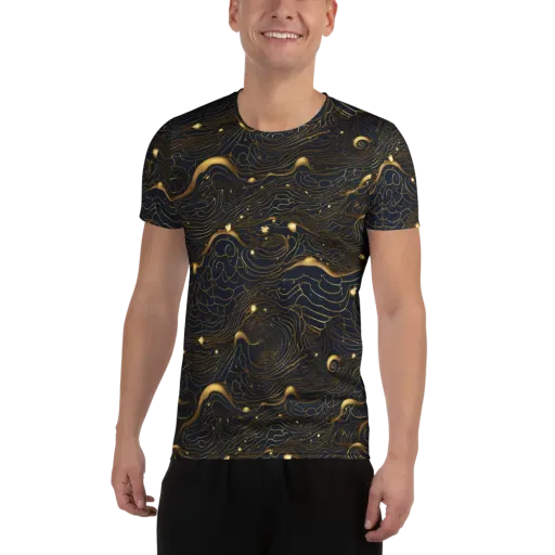 Midnight Alchemy on a Men's Athletic T-Shirt