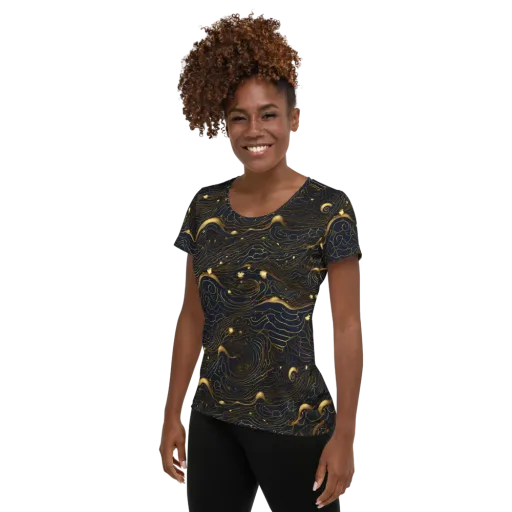 Midnight Alchemy on a Women's Athletic T-Shirt