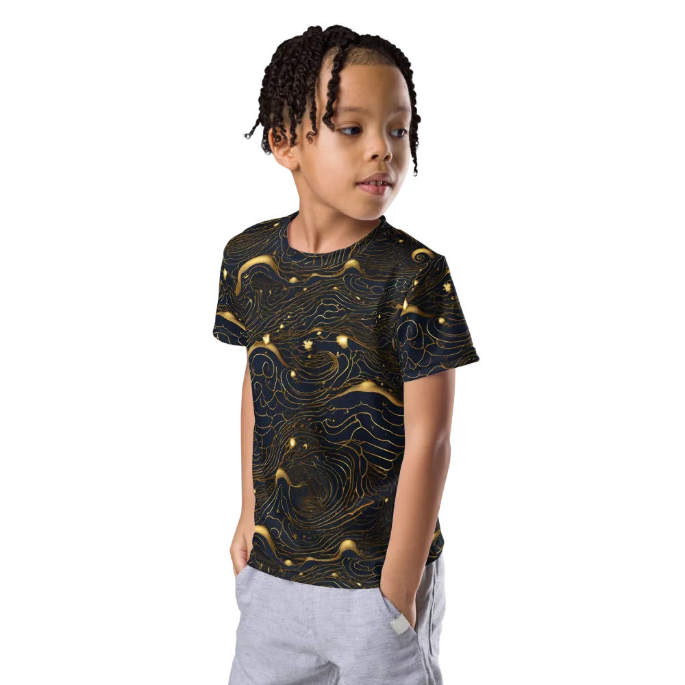 Midnight Alchemy on Kids Crew Neck T-Shirt — Left Front
