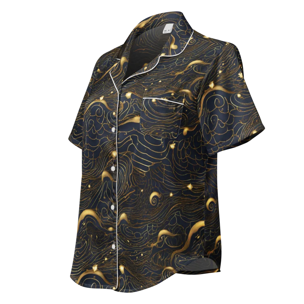 Midnight Alchemy on Women's Short Sleeve Pajama Top — Left Front