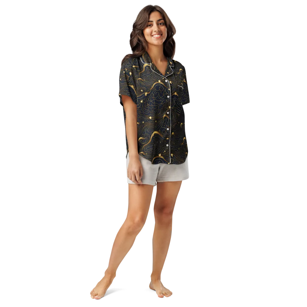 Midnight Alchemy on Women's Short Sleeve Pajama Top — Front