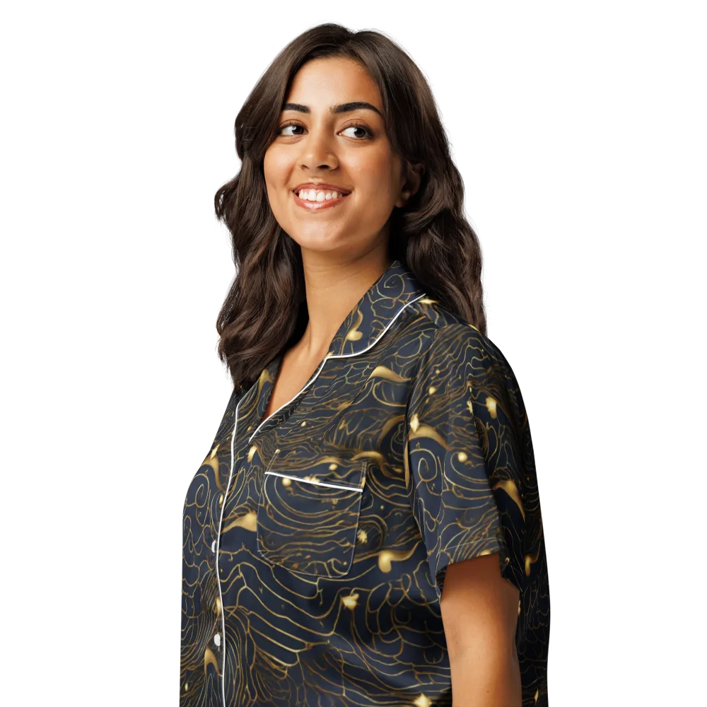 Midnight Alchemy on Women's Short Sleeve Pajama Top — Left Front