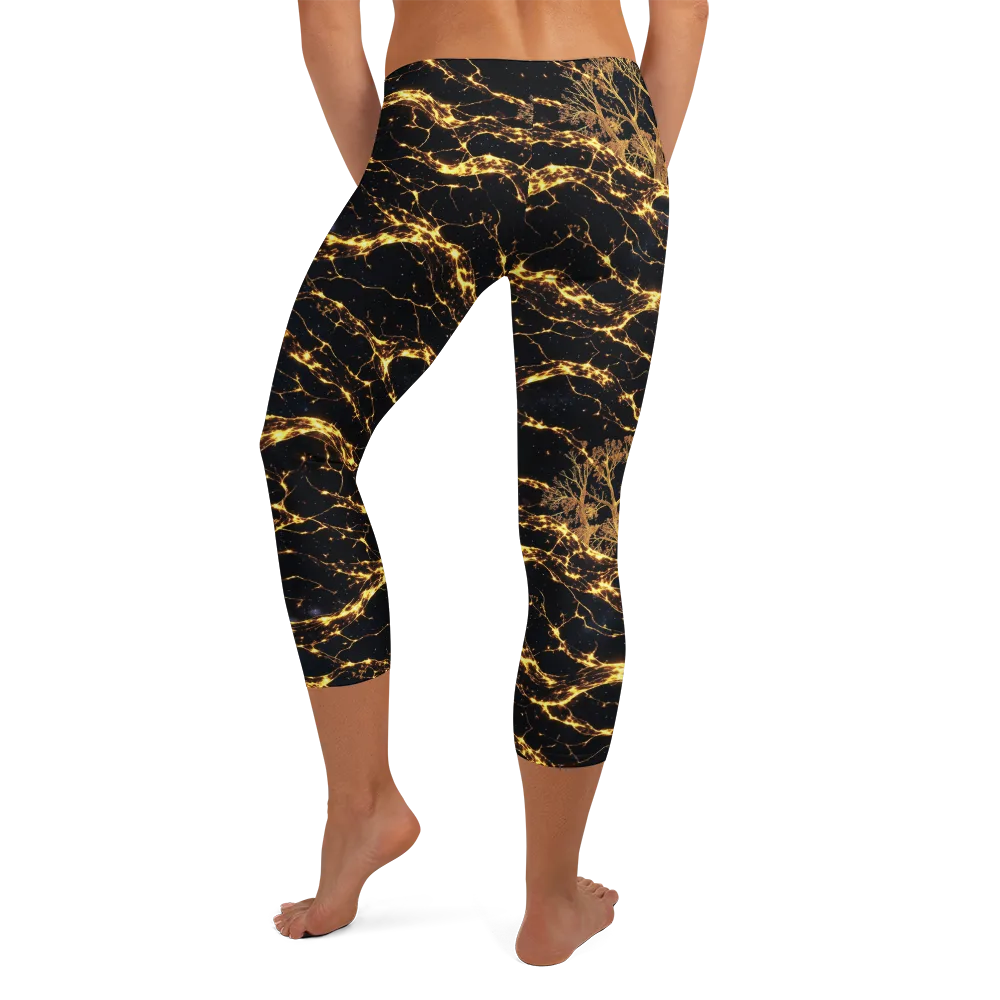 Emberwood Cosmos on Capri Leggings — Back