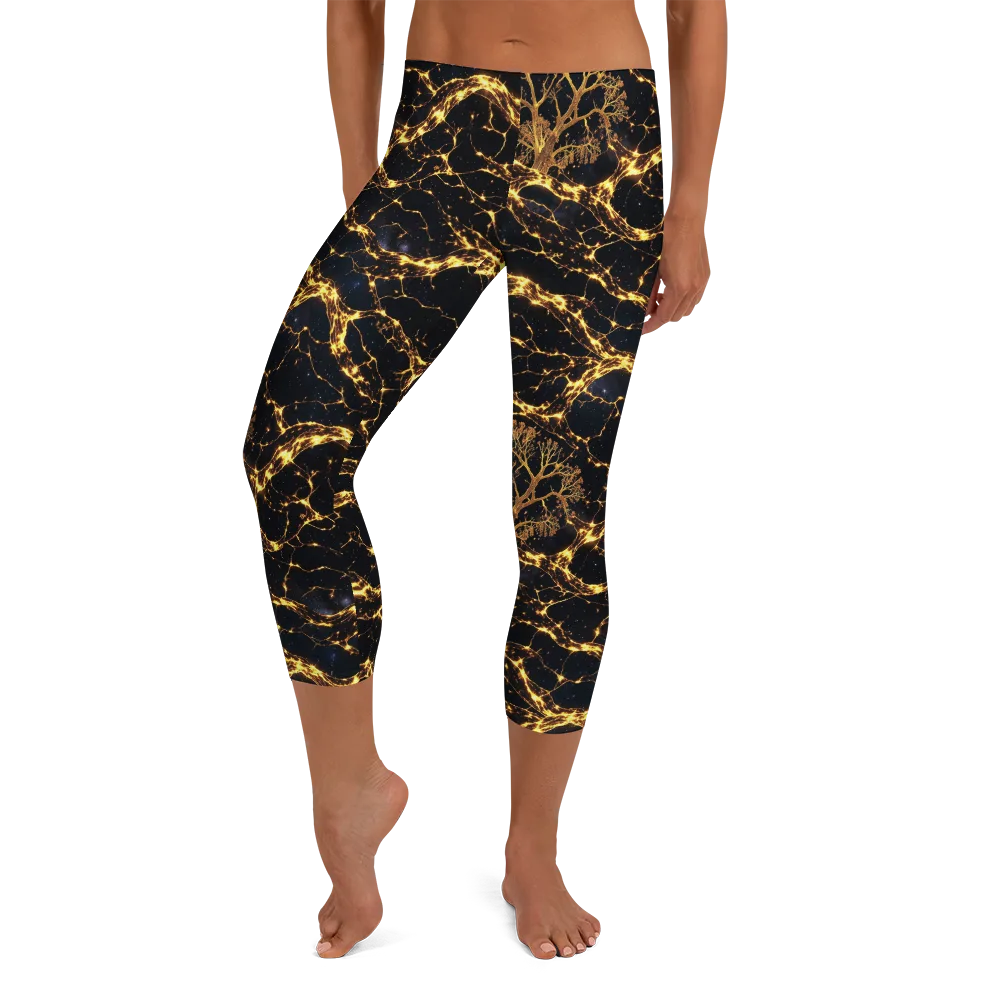 Emberwood Cosmos on Capri Leggings — Front