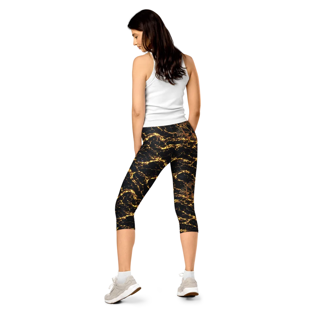 Emberwood Cosmos on Capri Leggings — Back