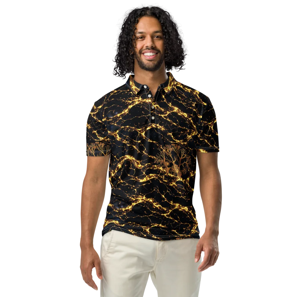 Emberwood Cosmos on Men's Slim Fit Polo Shirt — Front