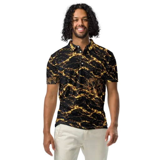 Emberwood Cosmos on a Men's Slim Fit Polo Shirt