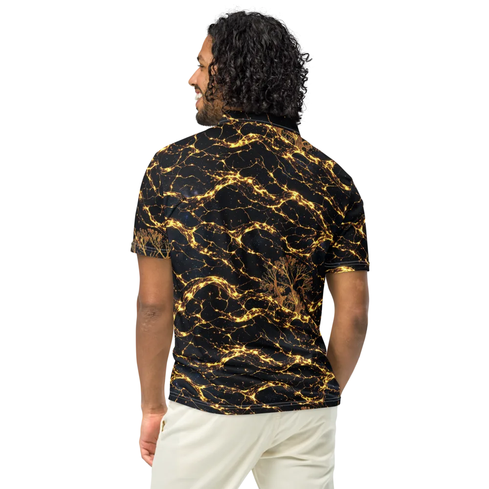Emberwood Cosmos on Men's Slim Fit Polo Shirt — Back