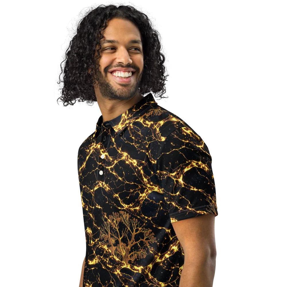 Emberwood Cosmos on Men's Slim Fit Polo Shirt — Left Front