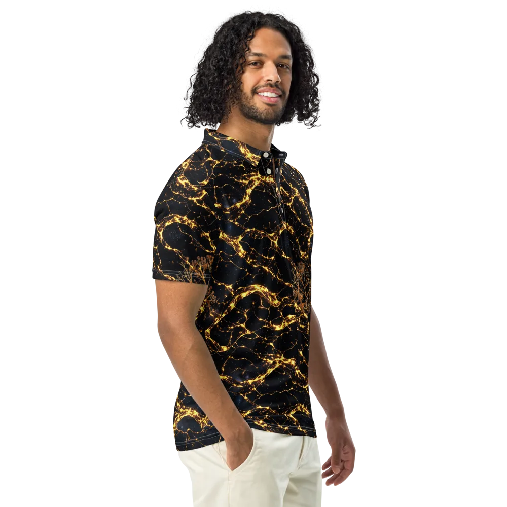 Emberwood Cosmos on Men's Slim Fit Polo Shirt — Right Front