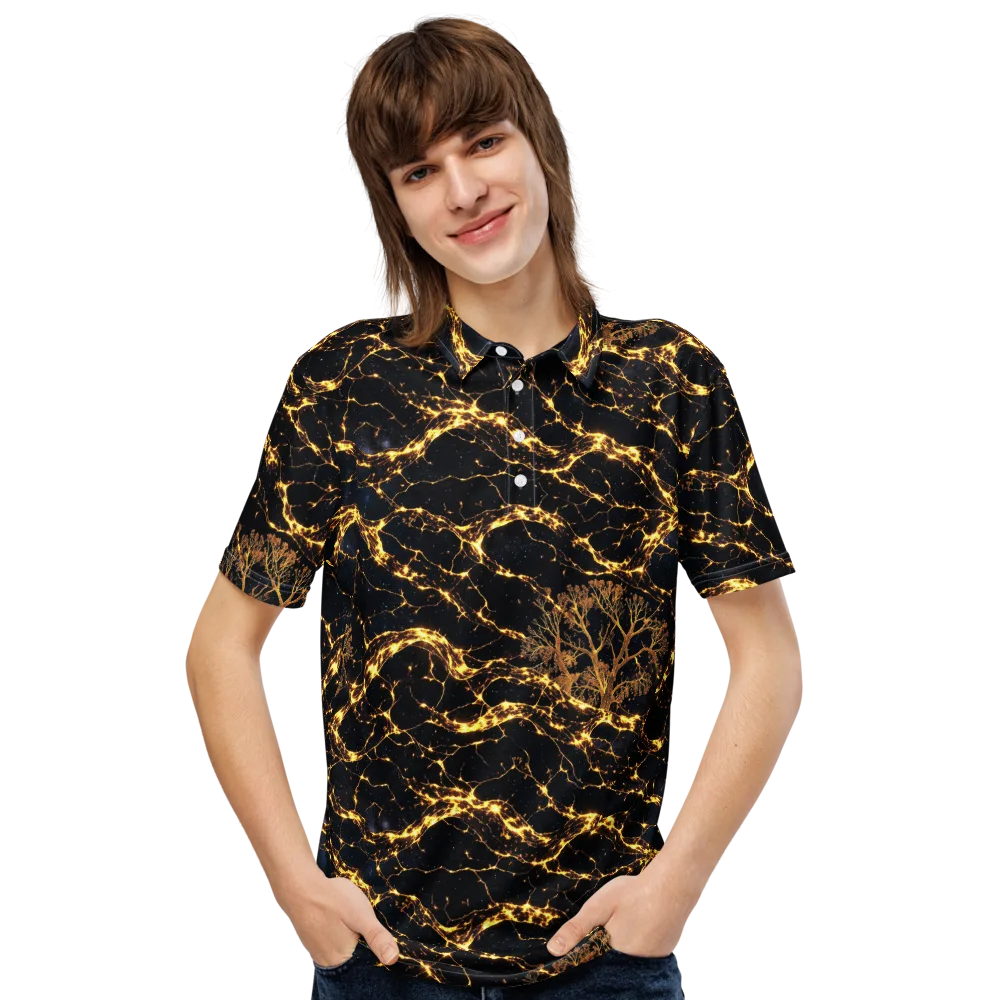 Emberwood Cosmos on Men's Slim Fit Polo Shirt — Front